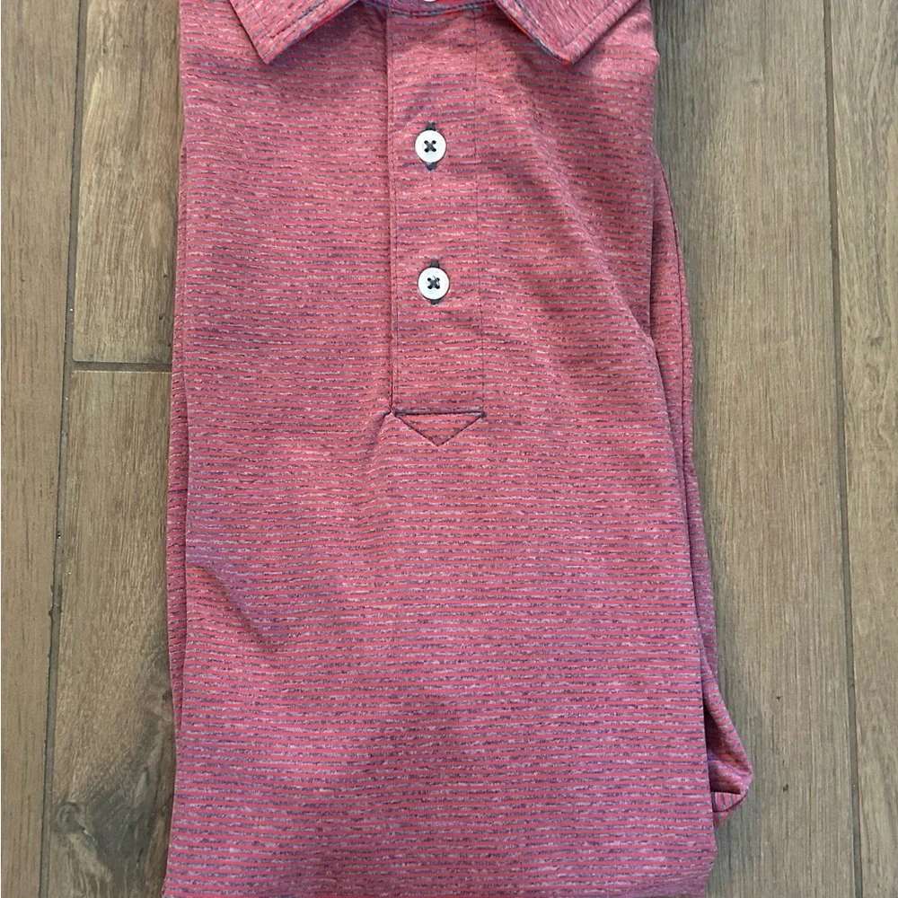 Classic Pink Polo Shirt with Textured Knit - Picture 7 of 7